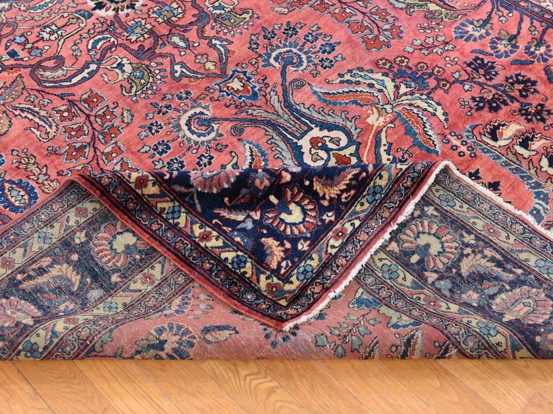 7'7" x 11'9" Vintage Hand Knotted Red Wool Rectangle Oriental Rug - MOA10278698