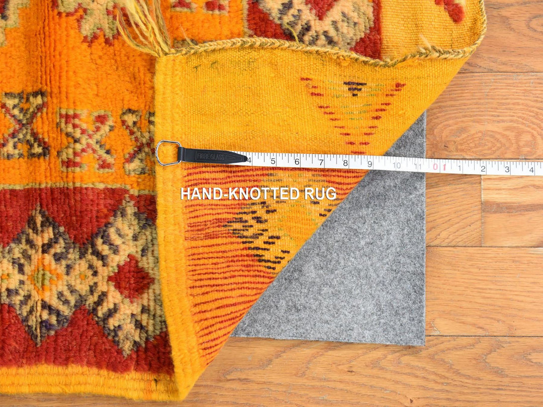 4'5" x 9'0" Vintage Hand Knotted Red Wool Runner Oriental Rug - MOA10278699