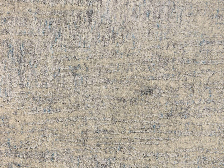 5'9" x 5'9" New Hand Loomed Grey Wool & Silk Round Oriental Rug - MOA10278700