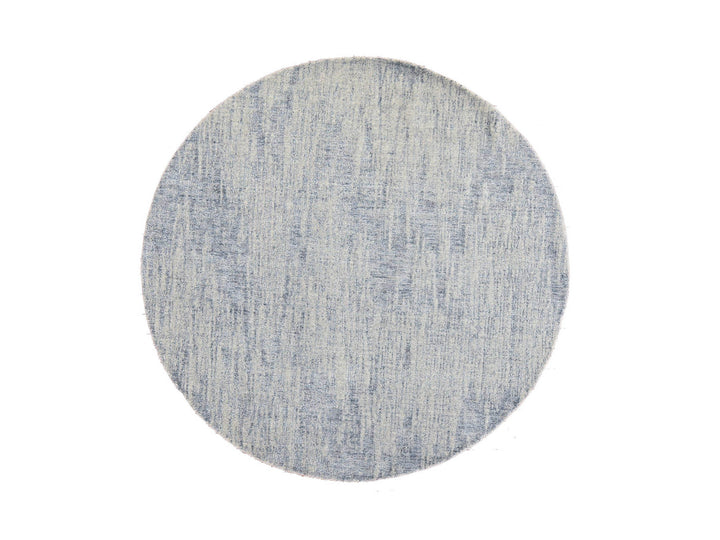5'9" x 5'9" New Hand Loomed Grey Wool & Art Silk Round Oriental Rug - MOA10278701