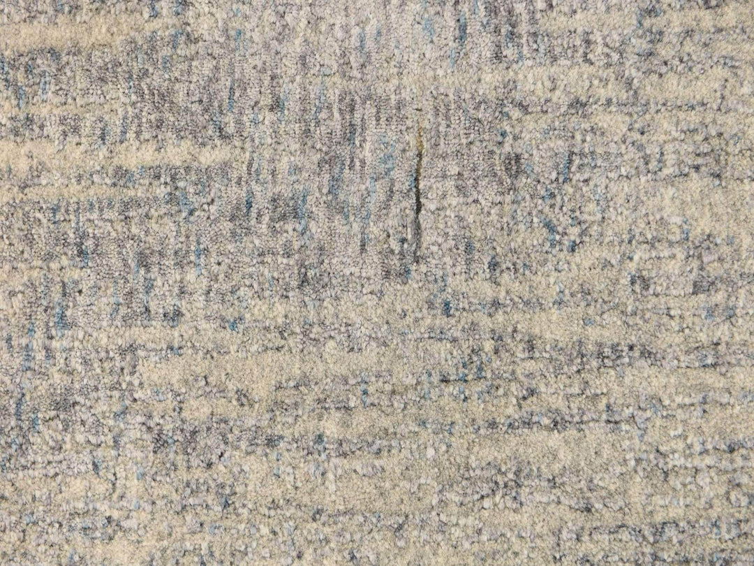5'9" x 5'9" New Hand Loomed Grey Wool & Art Silk Round Oriental Rug - MOA10278701