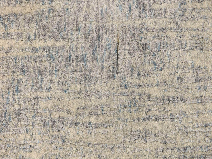5'9" x 5'9" New Hand Loomed Grey Wool & Art Silk Round Oriental Rug - MOA10278701