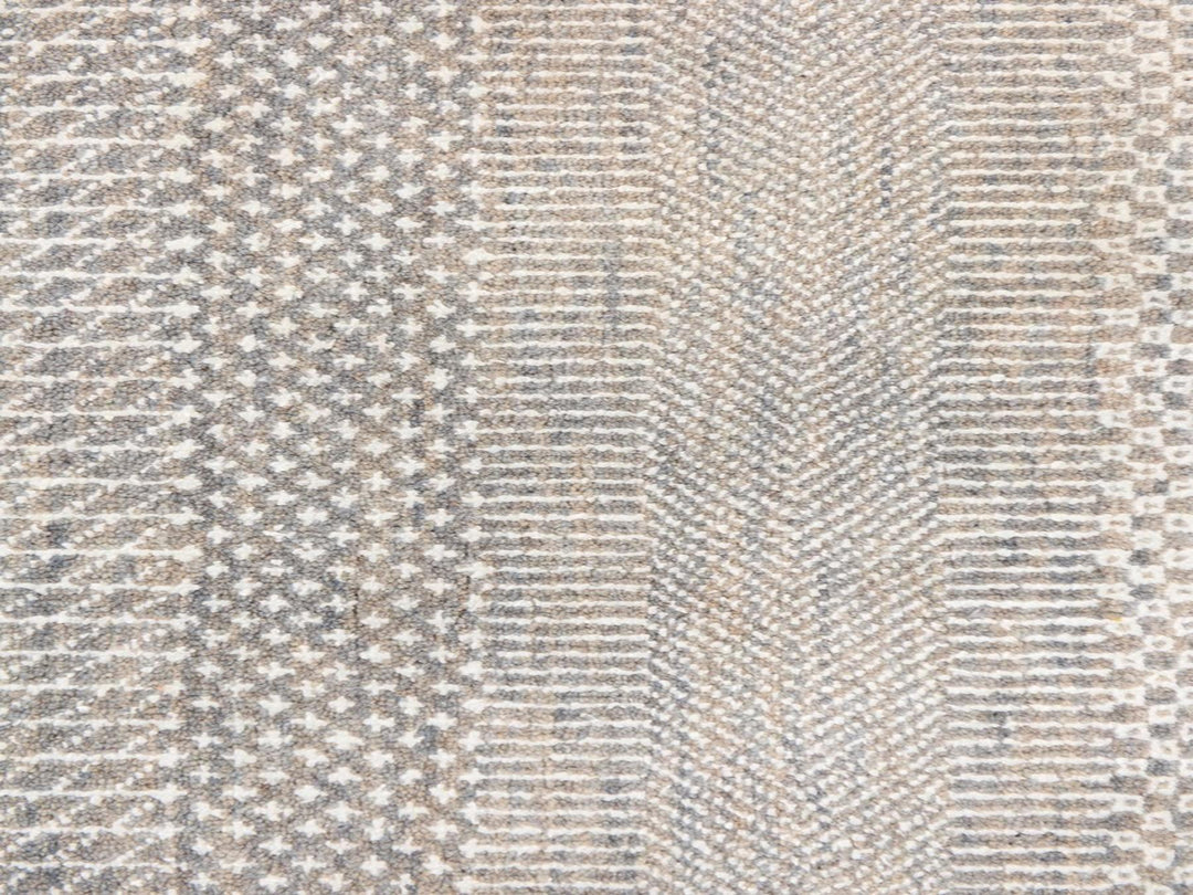 6'0" x 6'0" New Hand Knotted Grey Wool & Silk Round Oriental Rug - MOA10278708
