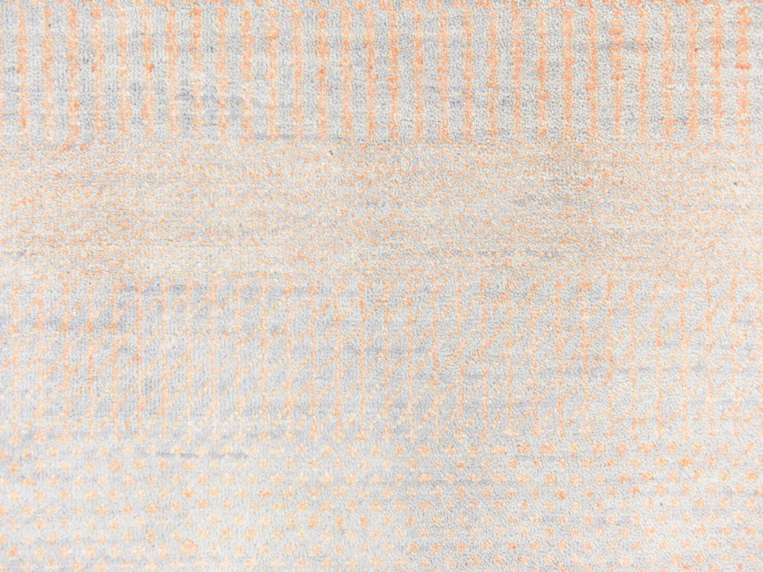 6'0" x 6'0" New Hand Knotted Orange Wool & Silk Round Oriental Rug - MOA10278709