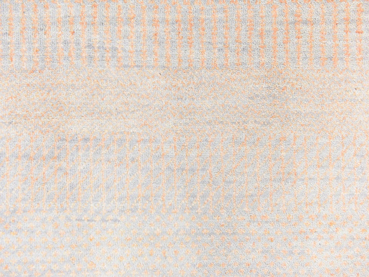 6'0" x 6'0" New Hand Knotted Orange Wool & Silk Round Oriental Rug - MOA10278709