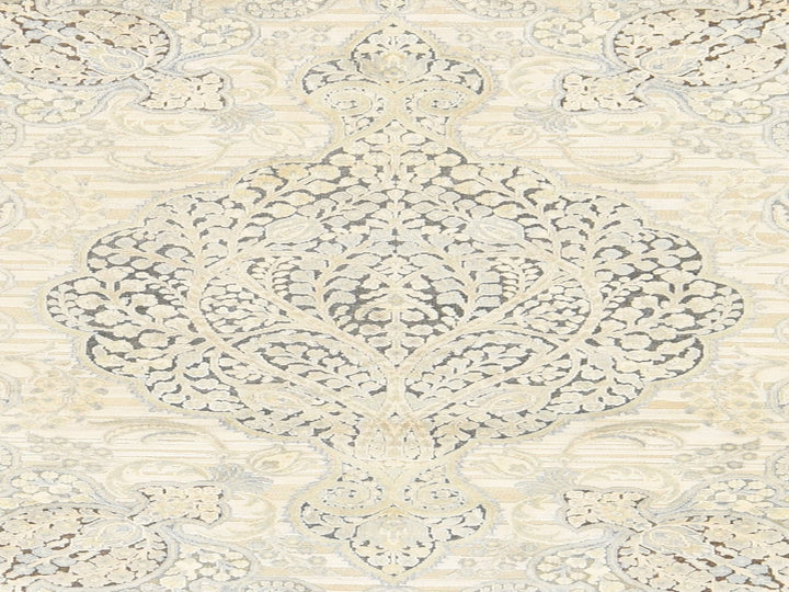 4'0" x 6'3" New Hand Knotted Beige Silk Rectangle Oriental Rug - MOA10278710
