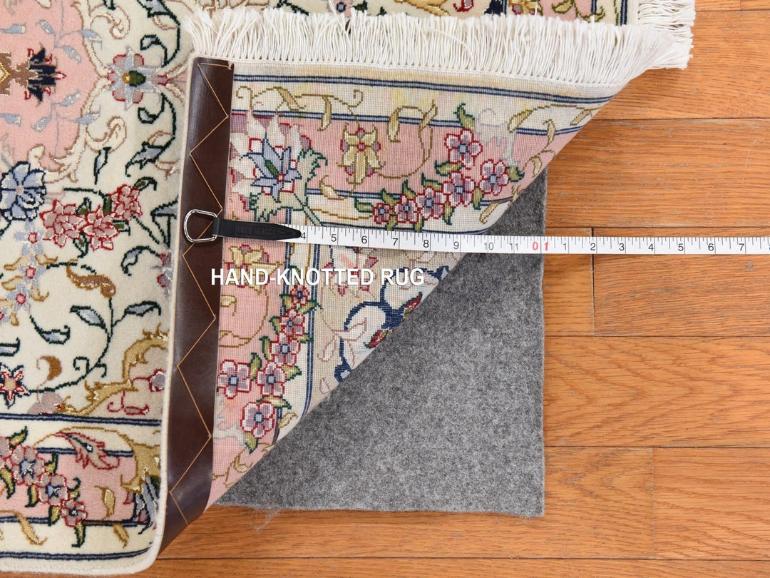 2'5" x 4'1" New Hand Knotted Pink Wool & Silk Rectangle Oriental Rug - MOA10278713