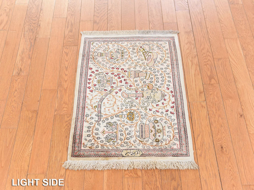 1'10" x 2'6" New Hand Knotted Brown Wool Rectangle Oriental Rug - MOA10278714