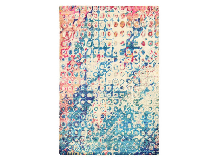 4'0" x 6'1" New Hand Knotted Blue Sari Silk Rectangle Oriental Rug - MOA10278717