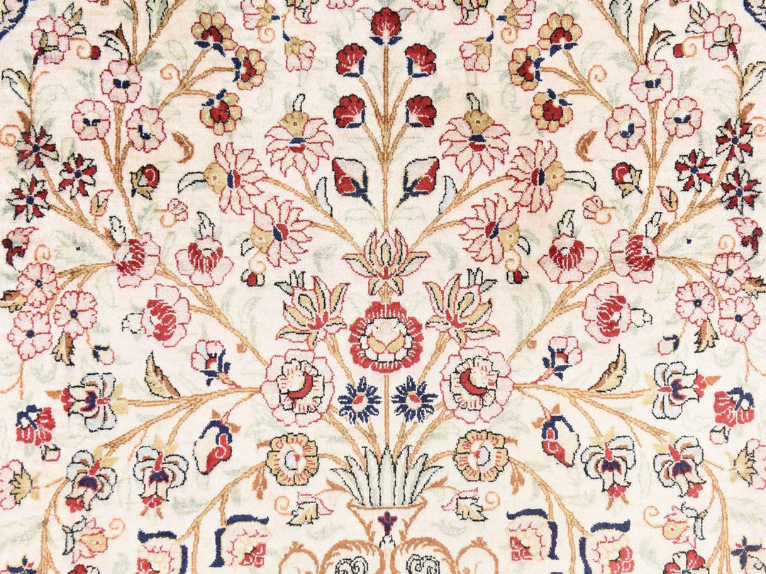 3'3" x 4'10" New Hand Knotted Ivory Silk Rectangle Oriental Rug - MOA10278720