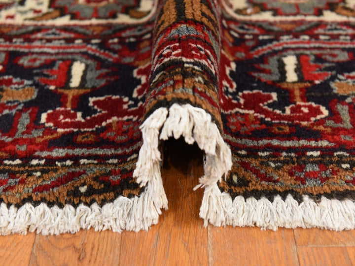 9'2" x 11'0" Vintage Hand Knotted Red Wool Rectangle Oriental Rug - MOA10278721