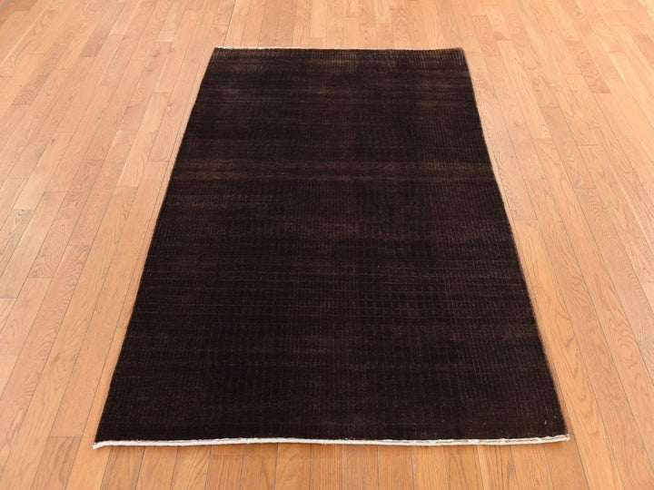4'0" x 6'0" New Hand Knotted Brown Wool & Silk Rectangle Oriental Rug - MOA10278722
