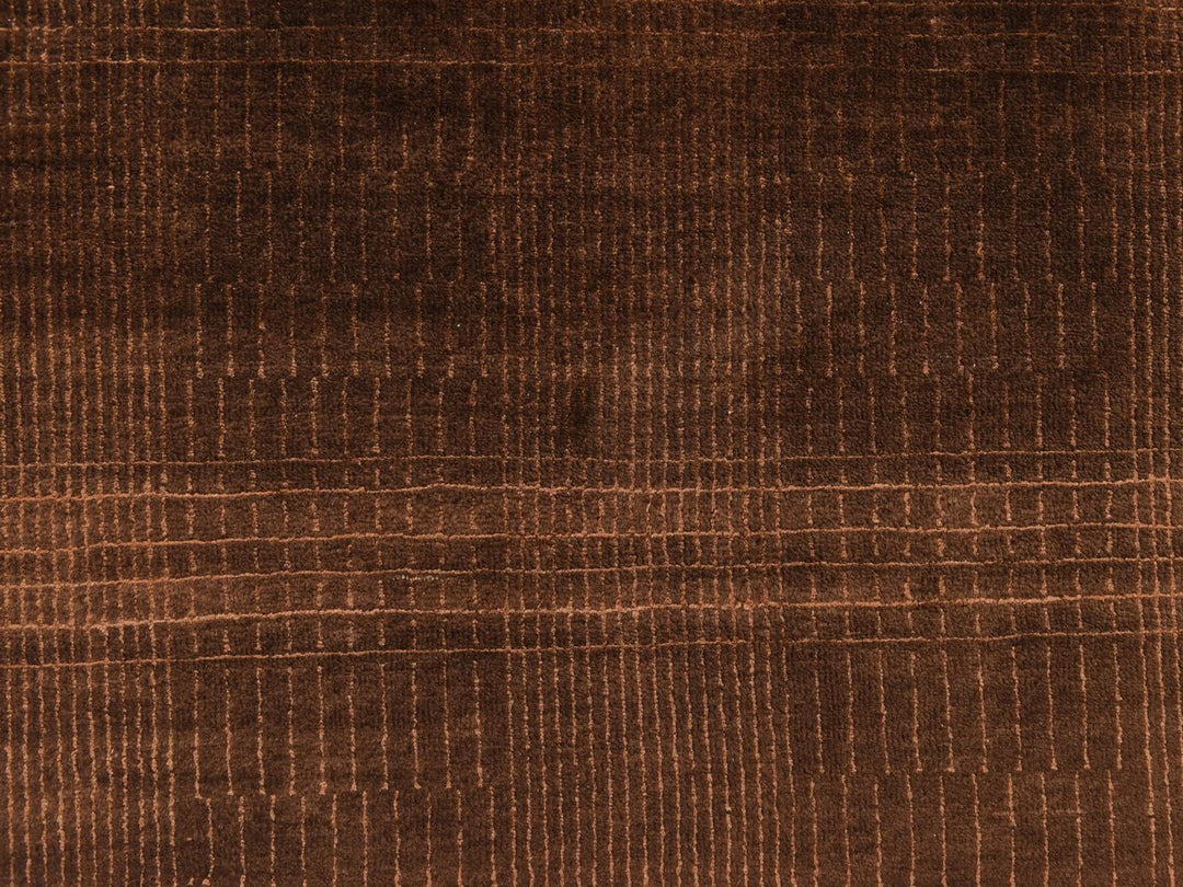 4'0" x 6'0" New Hand Knotted Brown Wool & Silk Rectangle Oriental Rug - MOA10278722