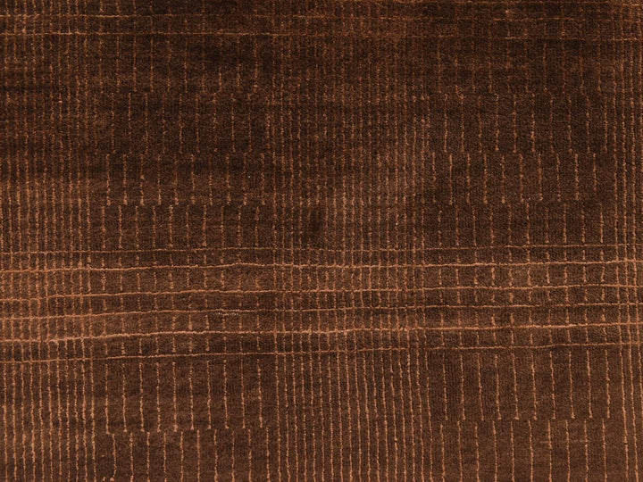 4'0" x 6'0" New Hand Knotted Brown Wool & Silk Rectangle Oriental Rug - MOA10278722