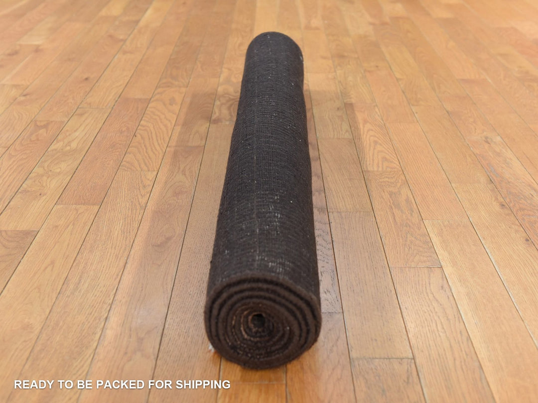 4'0" x 6'0" New Hand Knotted Brown Wool & Silk Rectangle Oriental Rug - MOA10278722