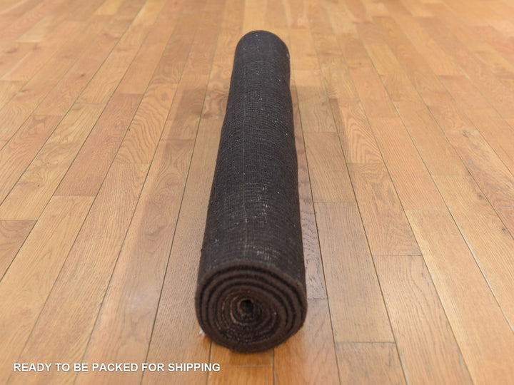 4'0" x 6'0" New Hand Knotted Brown Wool & Silk Rectangle Oriental Rug - MOA10278722