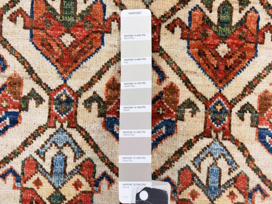 4'10" x 6'5" New Hand Knotted Ivory Wool Rectangle Oriental Rug - MOA10278725