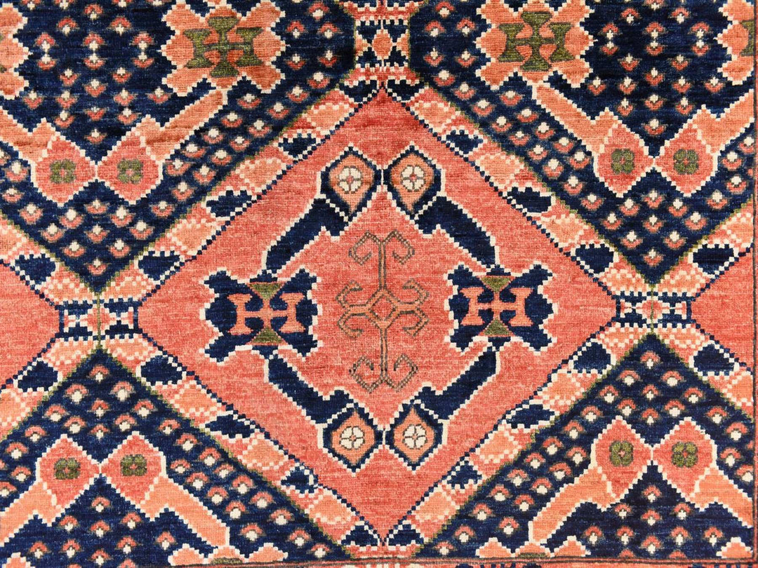 5'3" x 6'6" New Hand Knotted Orange Wool Rectangle Oriental Rug - MOA10278729