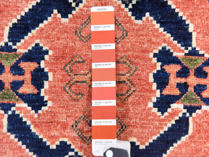 5'3" x 6'6" New Hand Knotted Orange Wool Rectangle Oriental Rug - MOA10278729