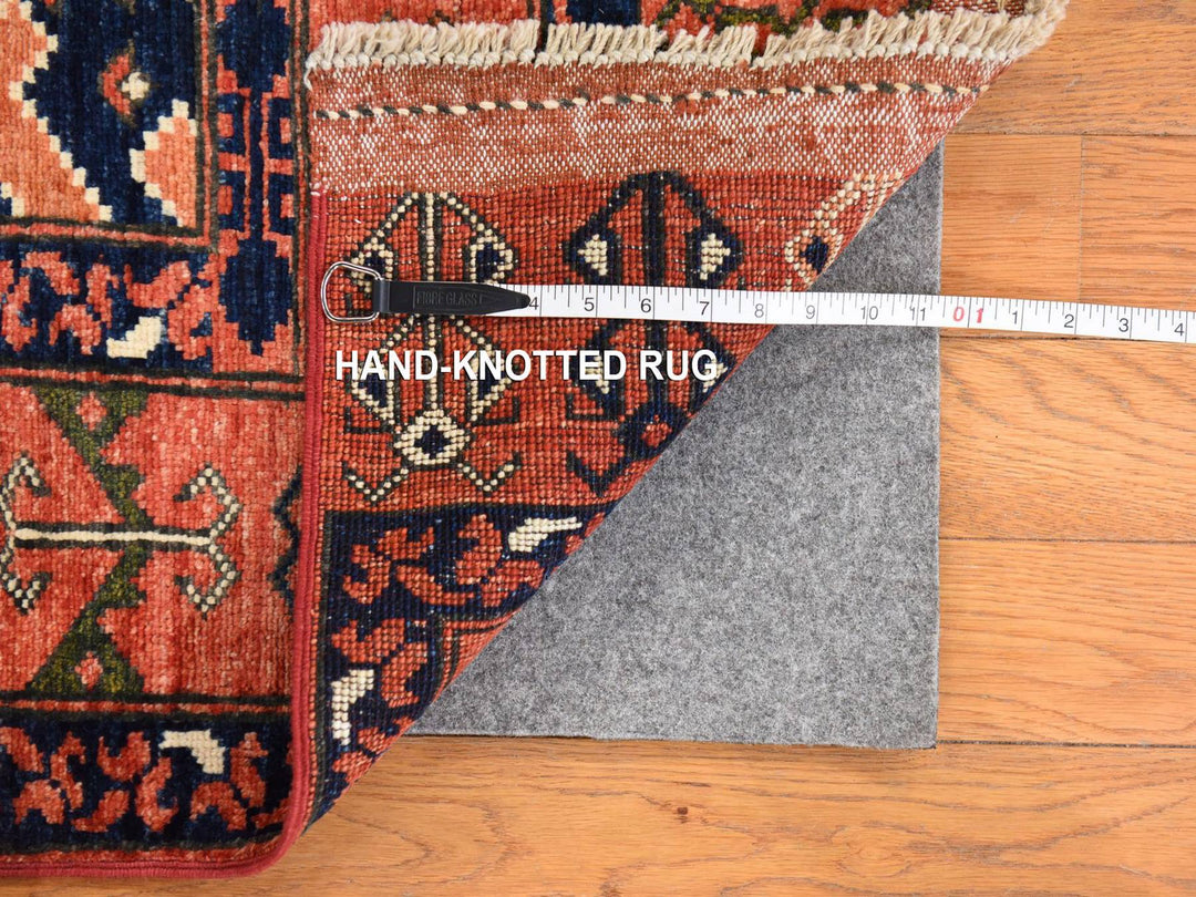 5'3" x 6'6" New Hand Knotted Orange Wool Rectangle Oriental Rug - MOA10278729