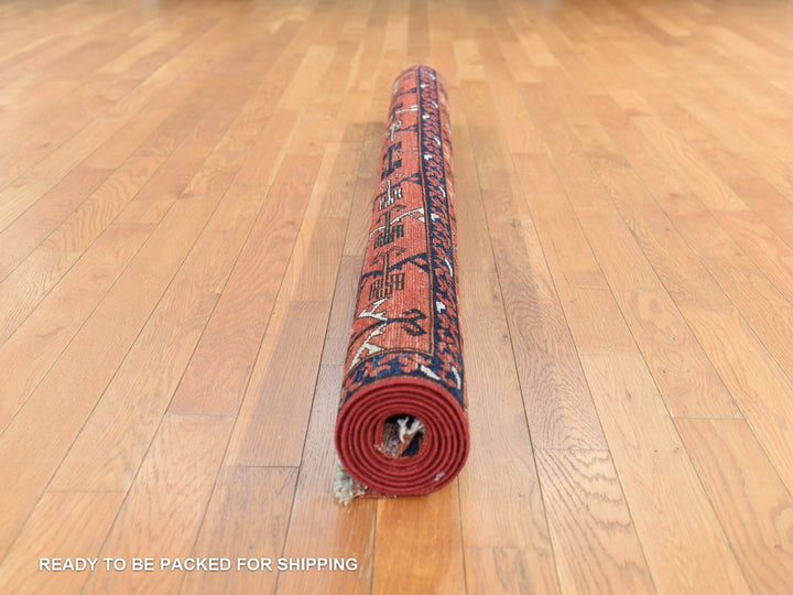 5'3" x 6'6" New Hand Knotted Orange Wool Rectangle Oriental Rug - MOA10278729