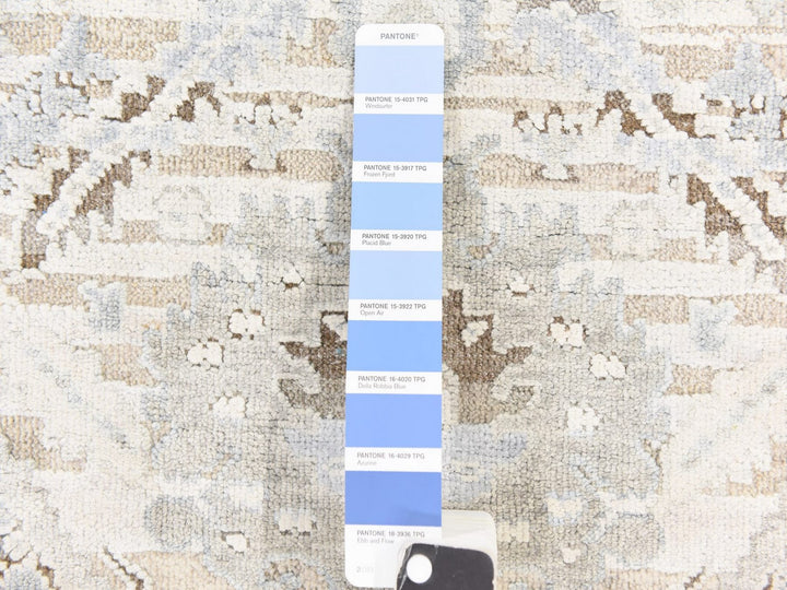 4'0" x 6'2" New Hand Knotted Ivory Wool & Silk Rectangle Oriental Rug - MOA10278730