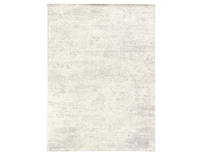 8'10" x 12'0" New Hand Knotted Ivory Wool & Silk Rectangle Oriental Rug - MOA10278737