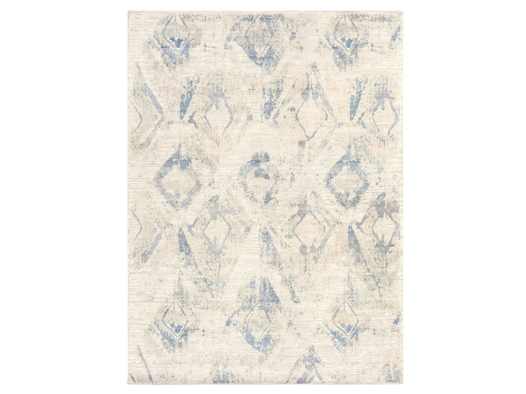 8'10" x 12'1" New Hand Knotted Ivory Wool & Silk Rectangle Oriental Rug - MOA10278742