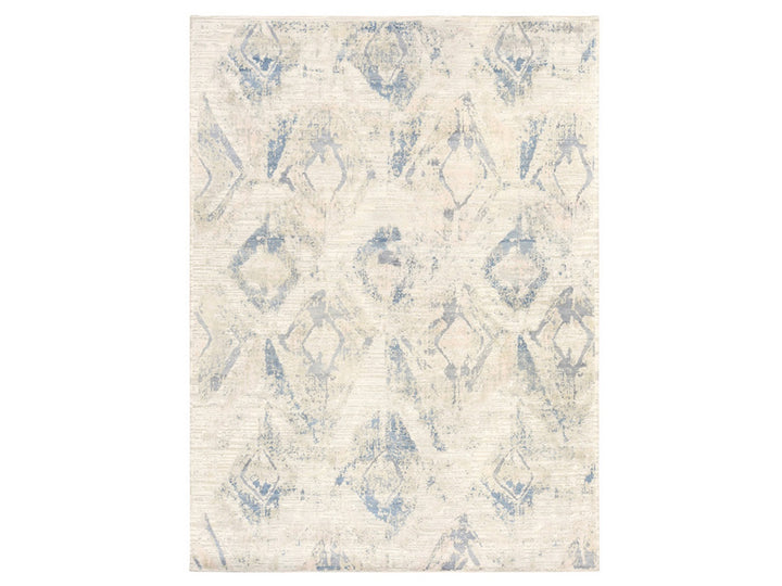 8'10" x 12'1" New Hand Knotted Ivory Wool & Silk Rectangle Oriental Rug - MOA10278742