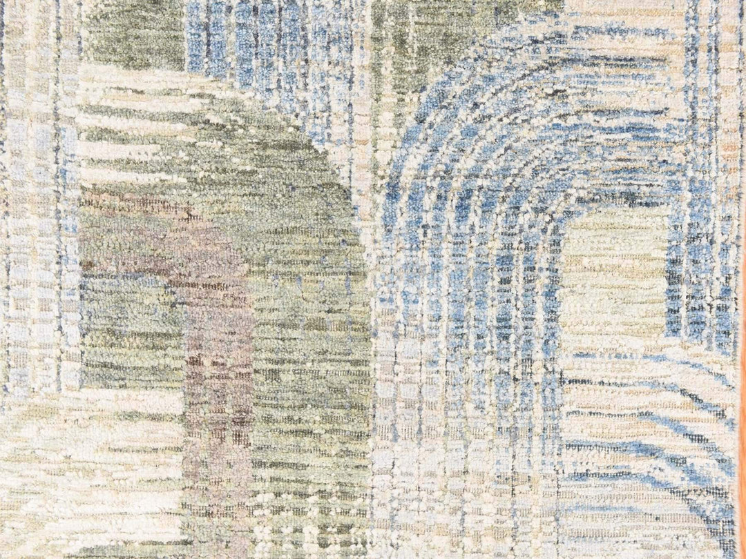 2'7" x 12'0" New Hand Knotted Ivory Wool & Silk Runner Oriental Rug - MOA10278747