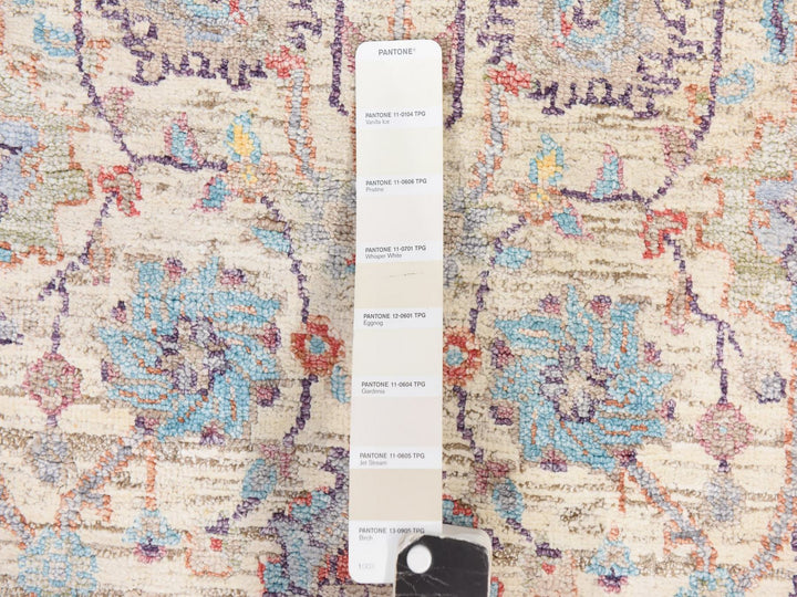 2'7" x 12'0" New Hand Knotted Ivory Wool & Silk Runner Oriental Rug - MOA10278748