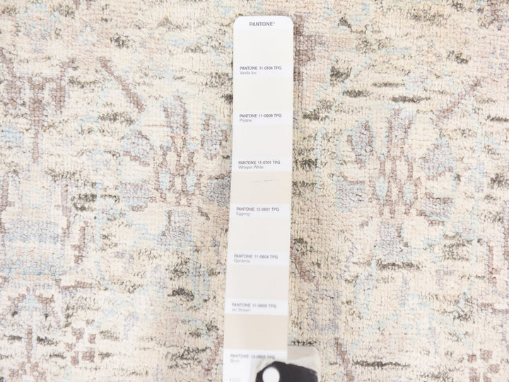2'5" x 12'0" New Hand Knotted Ivory Silk Runner Oriental Rug - MOA10278749