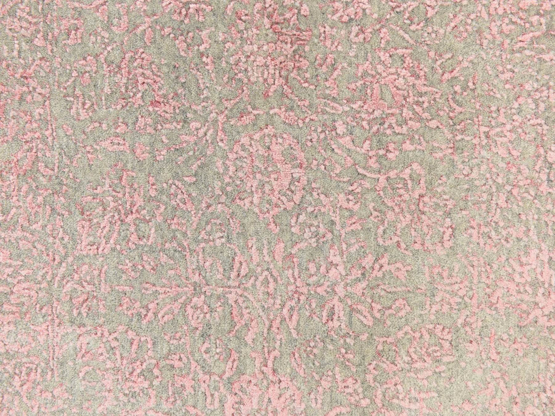 2'6" x 11'10" New Hand Loomed Pink Wool & Silk Runner Oriental Rug - MOA10278750