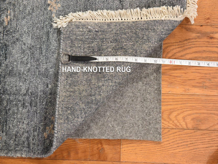 3'0" x 11'9" New Hand Knotted Grey Art Silk Runner Oriental Rug - MOA10278751