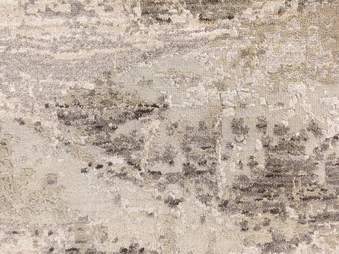2'8" x 9'10" New Hand Knotted Ivory Wool & Silk Runner Oriental Rug - MOA10278754