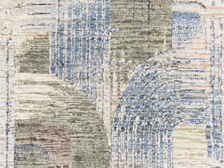 2'7" x 10'4" New Hand Knotted Ivory Wool & Silk Runner Oriental Rug - MOA10278758