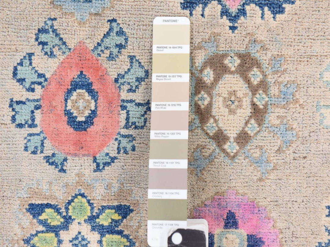5'0" x 6'4" New Hand Knotted Beige Wool Rectangle Oriental Rug - MOA10278766