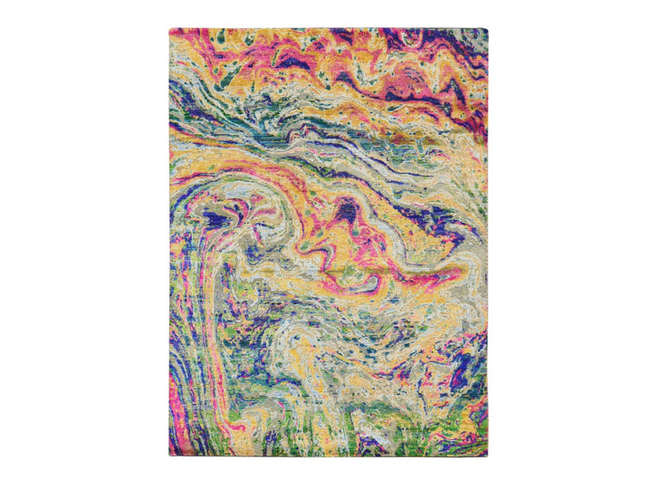 4'9" x 6'7" New Hand Knotted Multicolored Wool & Silk Rectangle Oriental Rug - MOA10278768