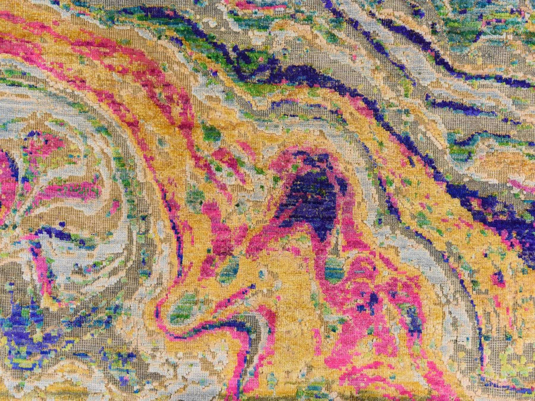 4'9" x 6'7" New Hand Knotted Multicolored Wool & Silk Rectangle Oriental Rug - MOA10278768