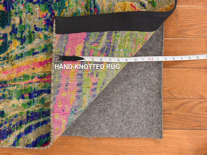 4'9" x 6'7" New Hand Knotted Multicolored Wool & Silk Rectangle Oriental Rug - MOA10278768