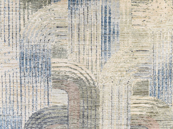 5'1" x 7'0" New Hand Knotted Ivory Wool & Silk Rectangle Oriental Rug - MOA10278769
