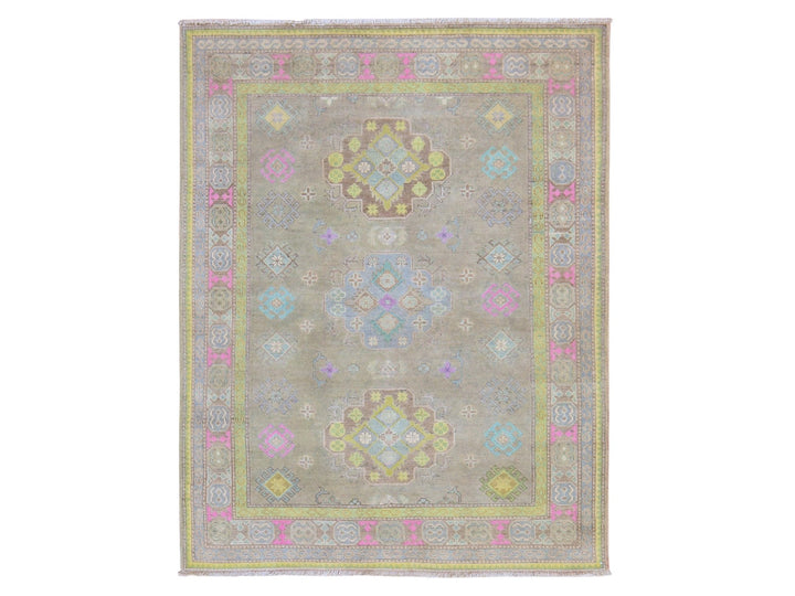 5'0" x 6'6" New Hand Knotted Brown Wool Rectangle Oriental Rug - MOA10278771