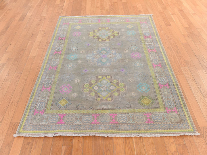 5'0" x 6'6" New Hand Knotted Brown Wool Rectangle Oriental Rug - MOA10278771