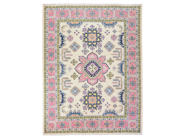 8'10" x 11'6" New Hand Knotted Ivory Wool Rectangle Oriental Rug - MOA10278775