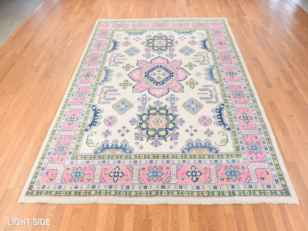 8'10" x 11'6" New Hand Knotted Ivory Wool Rectangle Oriental Rug - MOA10278775
