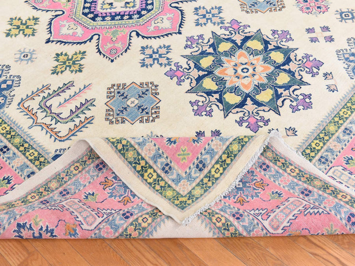 8'10" x 11'6" New Hand Knotted Ivory Wool Rectangle Oriental Rug - MOA10278775