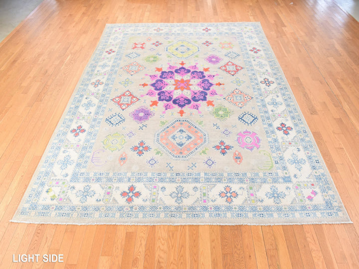 9'2" x 11'7" New Hand Knotted Brown Wool Rectangle Oriental Rug - MOA10278776