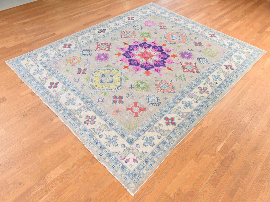 9'2" x 11'7" New Hand Knotted Brown Wool Rectangle Oriental Rug - MOA10278776