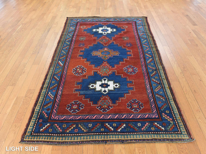4'9" x 8'3" Vintage Hand Knotted Red Wool Rectangle Oriental Rug - MOA10278779