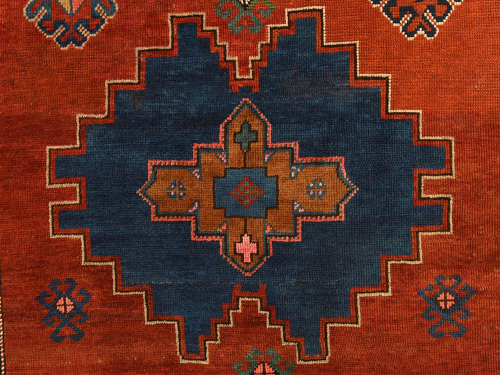 4'9" x 8'3" Vintage Hand Knotted Red Wool Rectangle Oriental Rug - MOA10278779